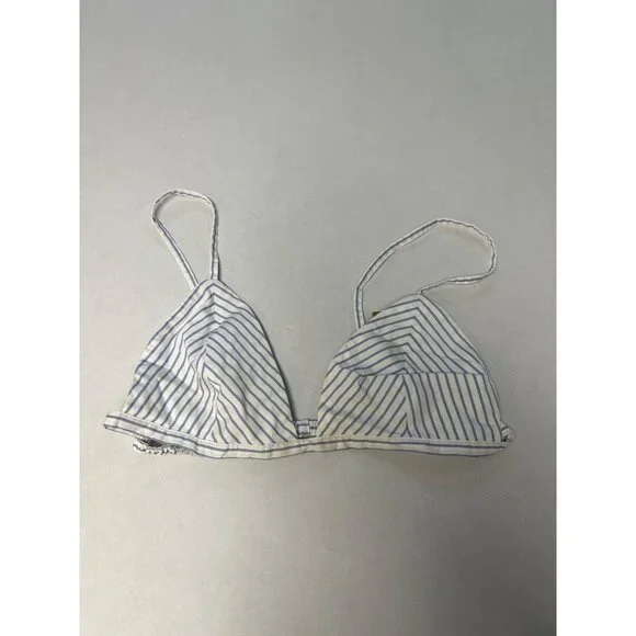 SKIMS Cotton Poplin Bralette Zen Blue Stripe Size Small NWT - Picture 4 of 6
